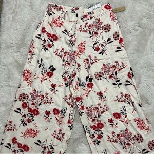 Worthington Hight Waist Wide Leg Floral Pants Size Medium NEW
